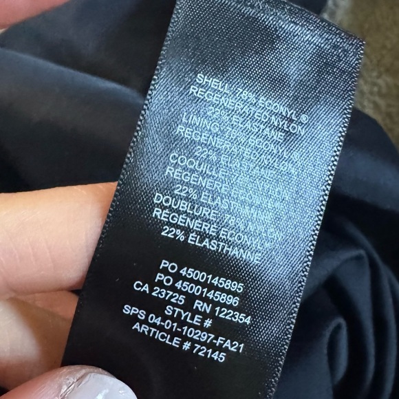 Aritzia Wilfred Danette Black Ruffle Bodysuit v neck plunge 72145 small new - Picture 7 of 7